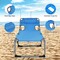 Goplus Outdoor Beach Lounge Chair Folding Chaise Lounge with Pillow Blue\Blue&Green\Black\Grey\Turquoise\Pink\Beige\Light Pink